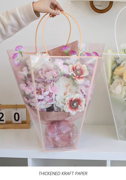 Transparent Trapezoid PVC Waterproof Flower Bag - Elegant Supply