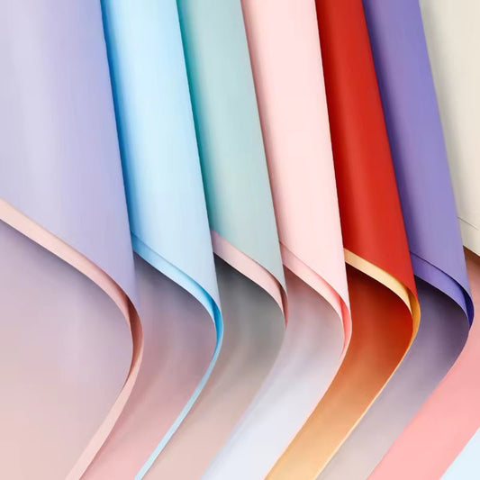 Two Sides Gradient Flower Wrapping Paper (20pcs/bag) - Elegant Supply