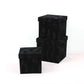 Velvet Cube Square Flower Hat Box with Lid - Elegant Supply