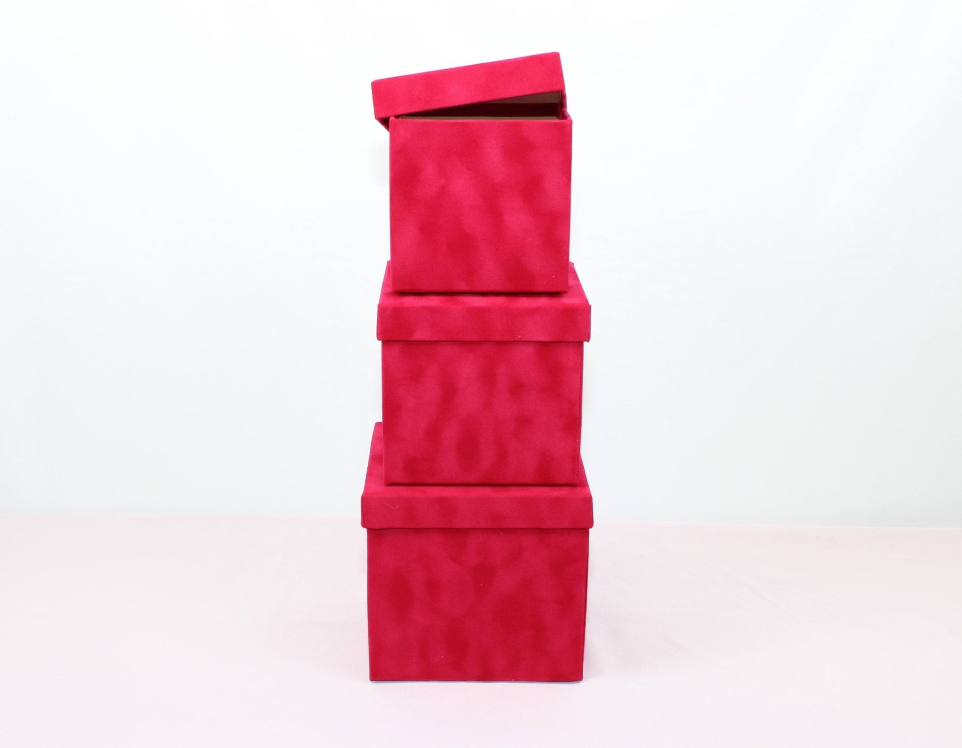 Velvet Cube Square Flower Hat Box with Lid - Elegant Supply