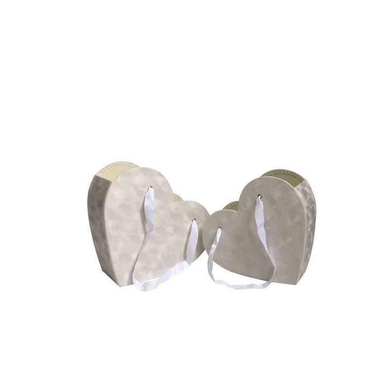 Velvet Heart Flower Box with Ribbon Handle - Elegant Supply