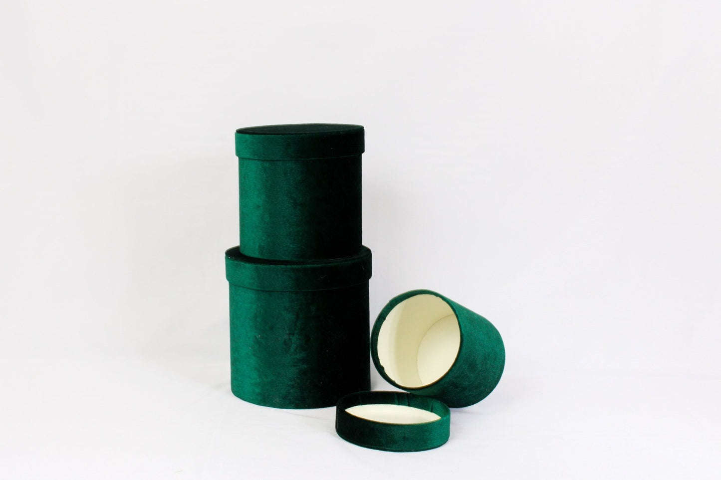 Velvet Round Flower Hat Box with Lid - Elegant Supply