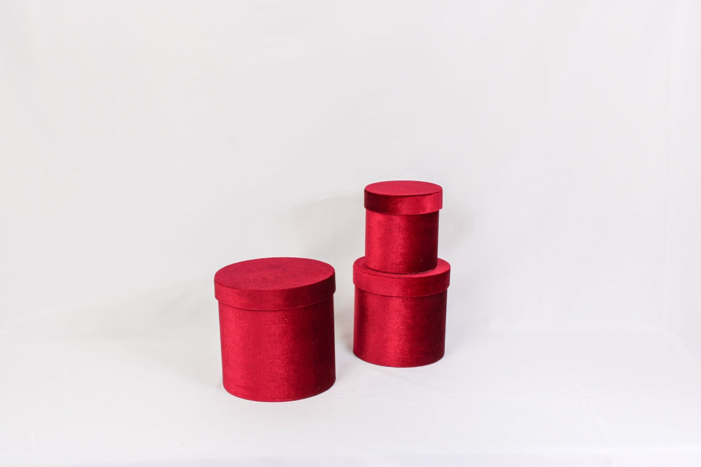 Velvet Round Flower Hat Box with Lid - Elegant Supply