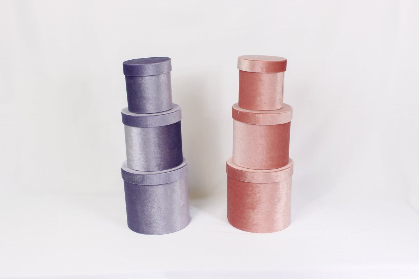 Velvet Round Flower Hat Box with Lid - Elegant Supply