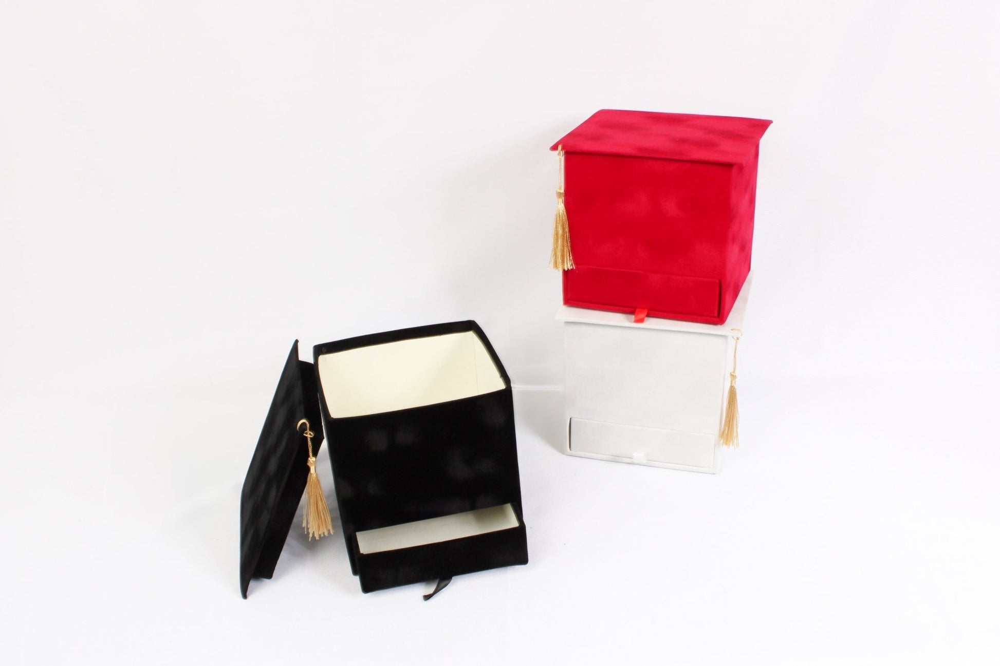 Velvet Square Graduation Flower Gift Box with Drawer - Elegant Supply