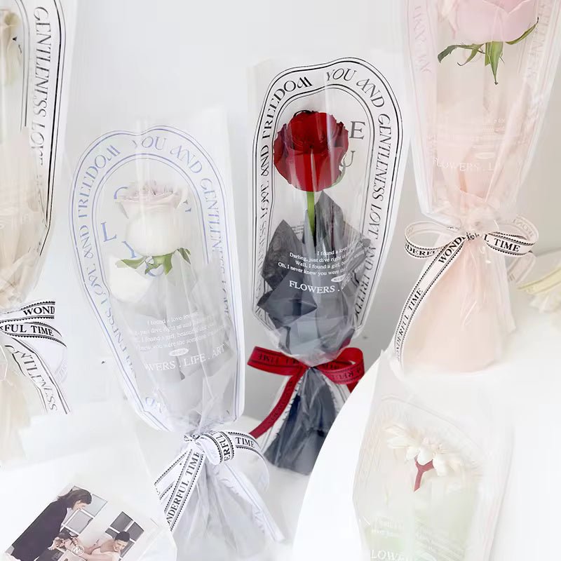Vintage Single Flower Plastic Sleeve For Flower Wrapping (20pcs/bag) - Elegant Supply