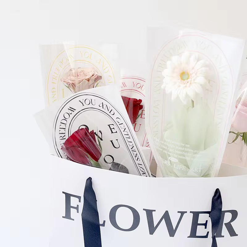 Vintage Single Flower Plastic Sleeve For Flower Wrapping (20pcs/bag) - Elegant Supply