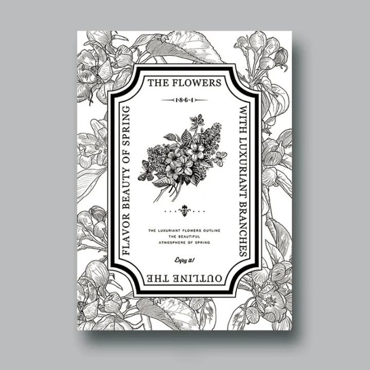 Vintage Style Flower Wrapping Paper (10 sheets/bag) - Elegant Supply