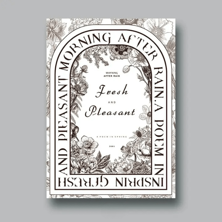 Vintage Style Flower Wrapping Paper (10 sheets/bag) - Elegant Supply