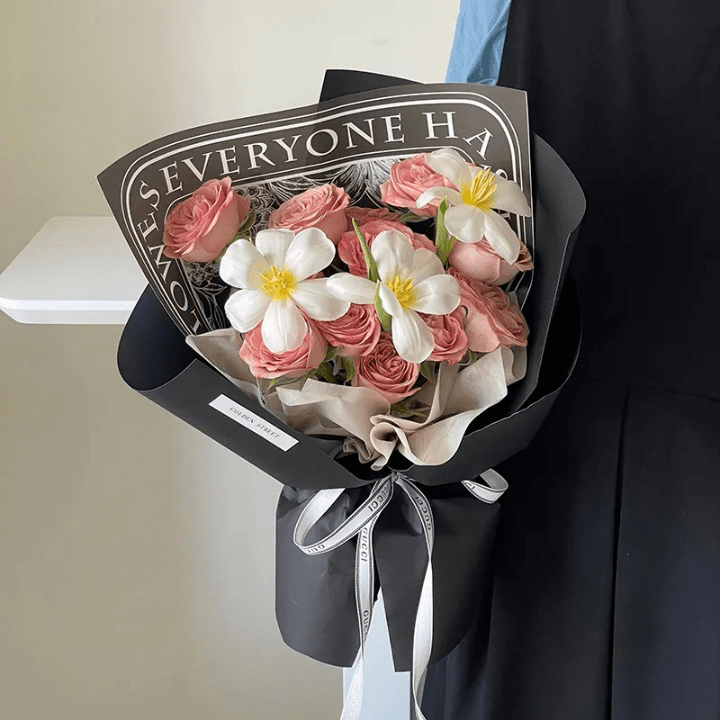 Vintage Style Flower Wrapping Paper (10 sheets/bag) - Elegant Supply