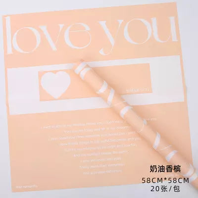 "Love You" Flower Wrapping Paper