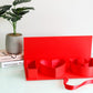 Open Red "I Love You" heart box for flower arrangements, chocolate strawberries, or candy.