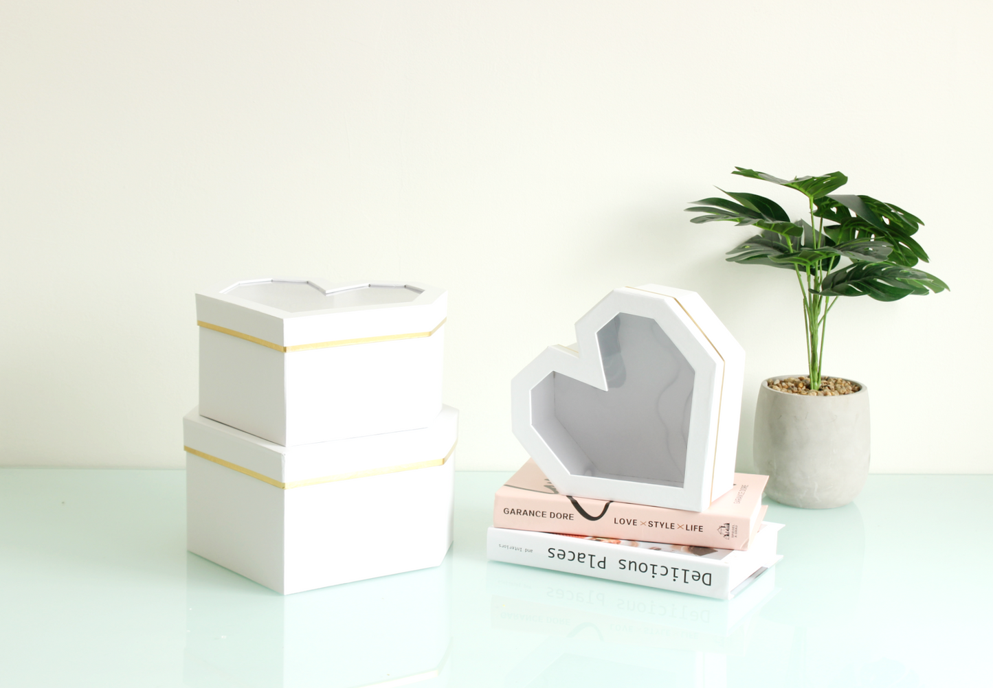 Diamond Heart Shape Flower Box