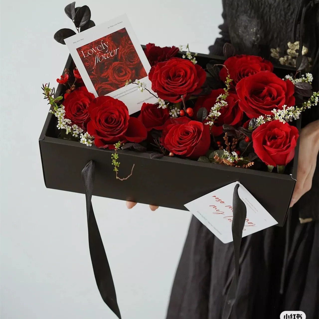 Big Bow Rectangle Flower Box with Clear Lid (Set of 2) - Elegant Supply