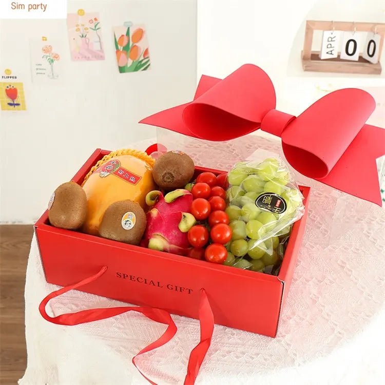 Big Bow Rectangle Flower Box with Clear Lid (Set of 2) - Elegant Supply