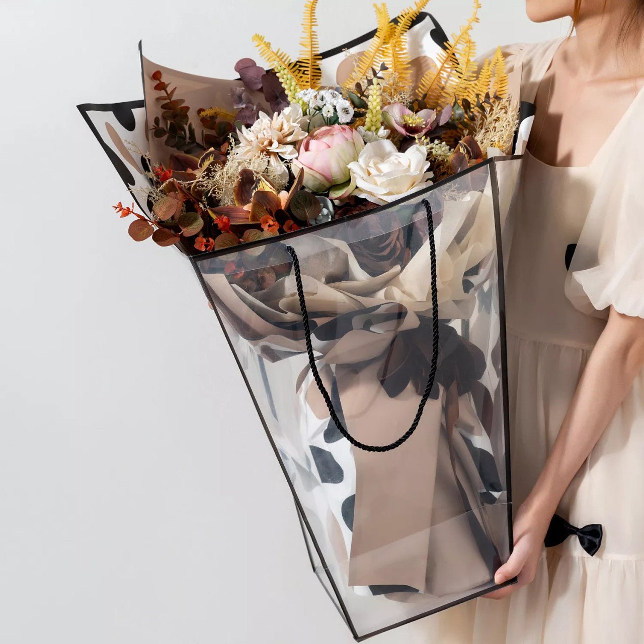 Clear PVC Trapezoid Flower Bag - Elegant Supply