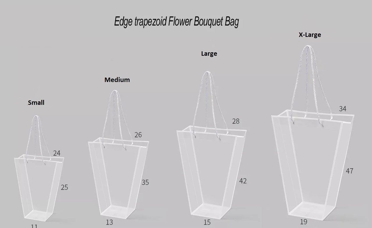 Clear PVC Trapezoid Flower Bag - Elegant Supply
