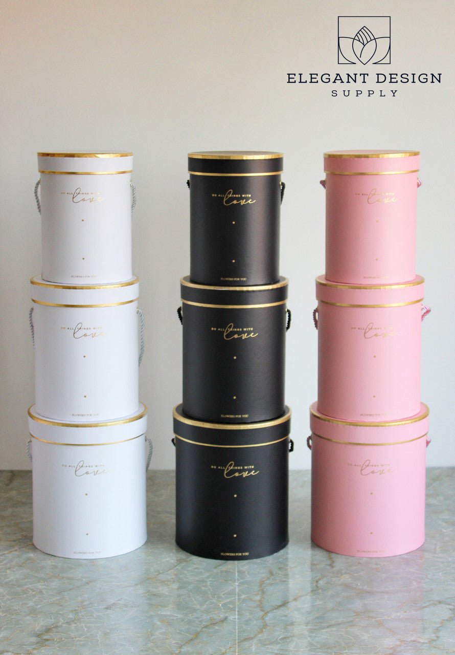 Do all things with Love Round Hat Flower Box - Elegant Supply