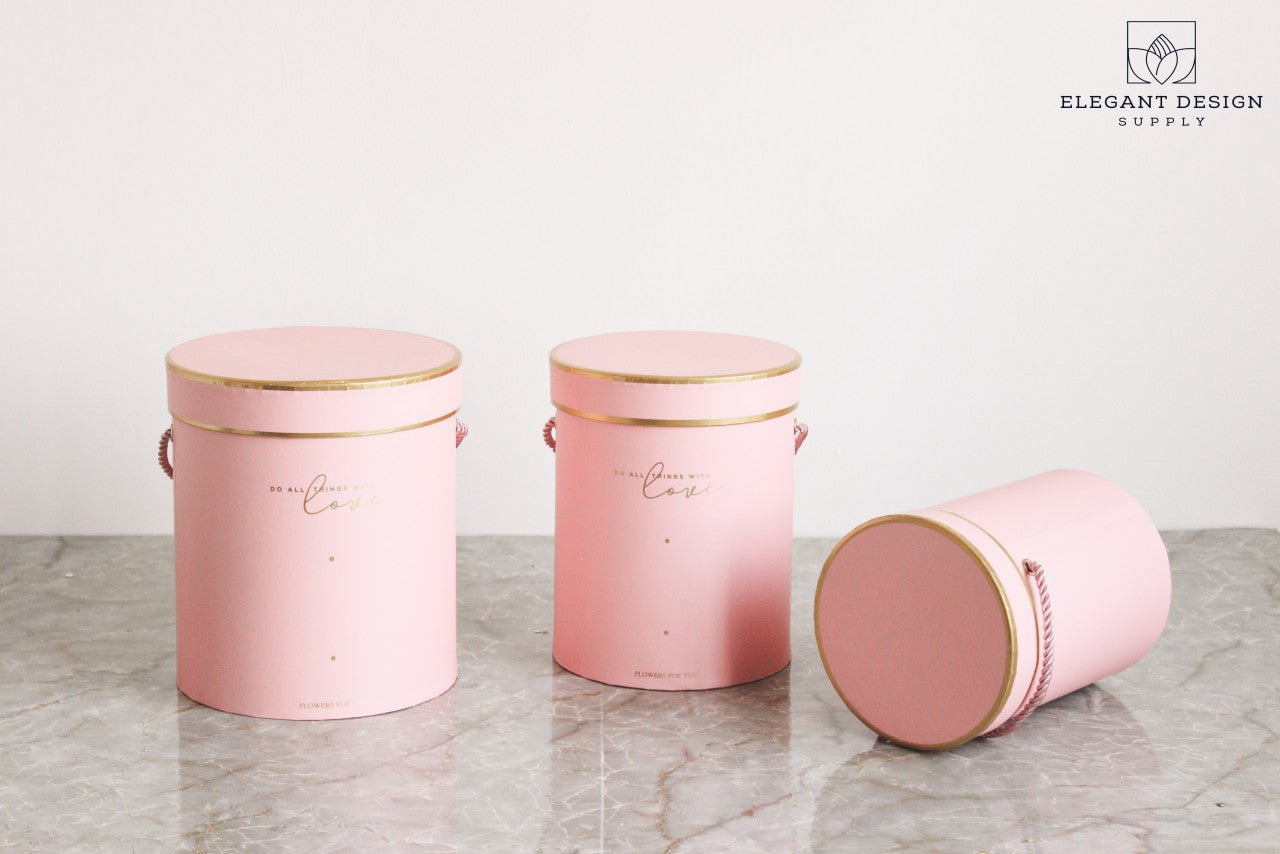 Do all things with Love Round Hat Flower Box - Elegant Supply