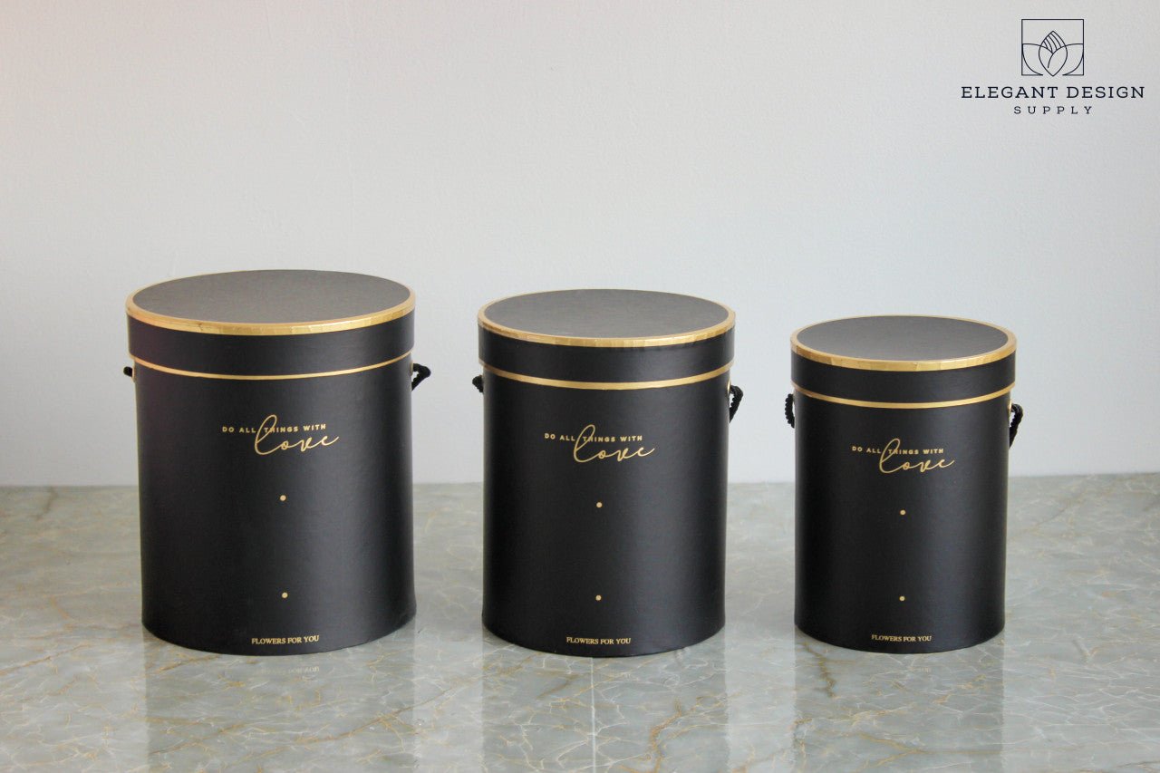 Do all things with Love Round Hat Flower Box - Elegant Supply