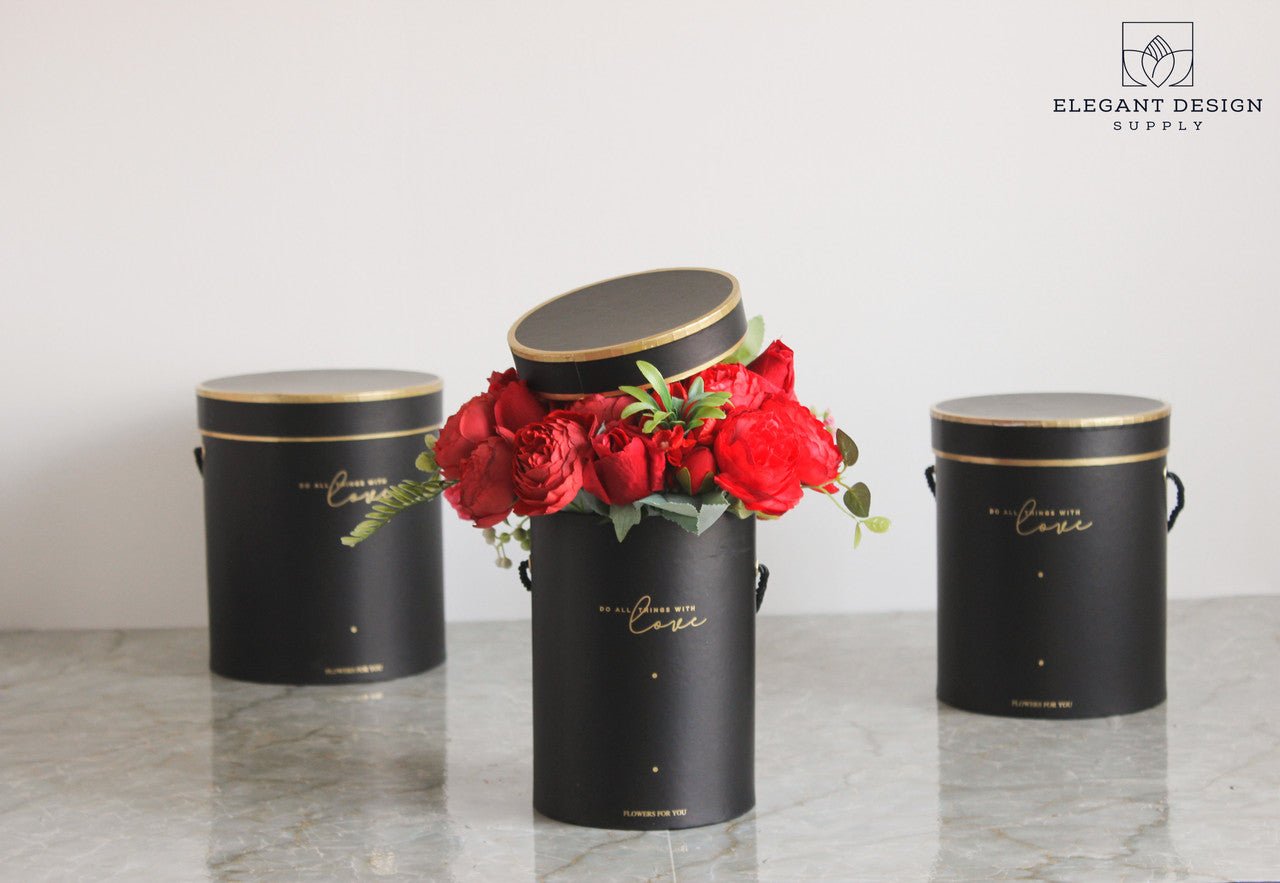Do all things with Love Round Hat Flower Box - Elegant Supply
