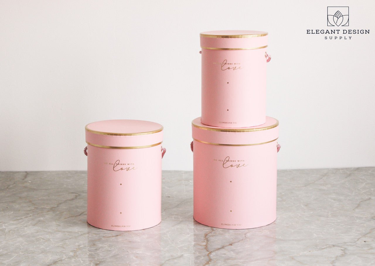 Do all things with Love Round Hat Flower Box - Elegant Supply