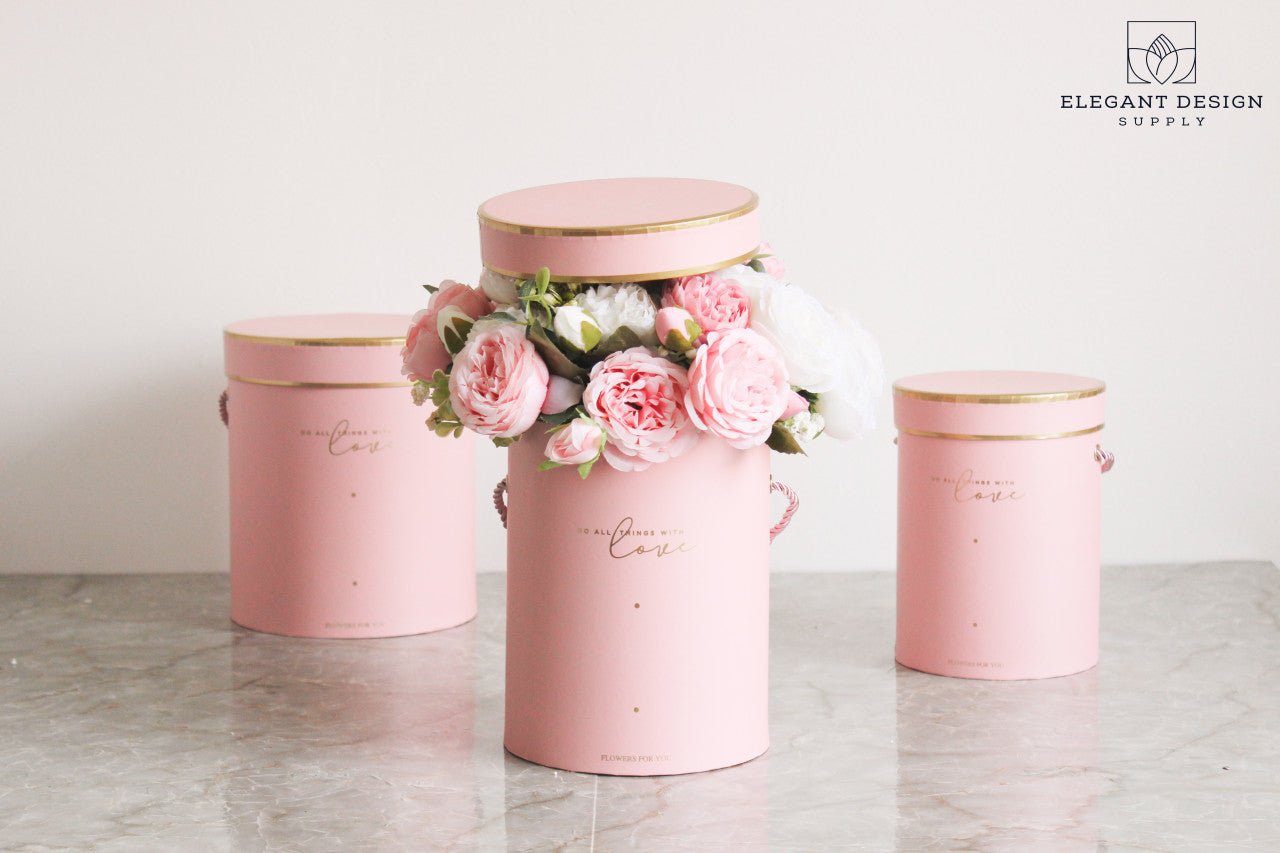Do all things with Love Round Hat Flower Box - Elegant Supply