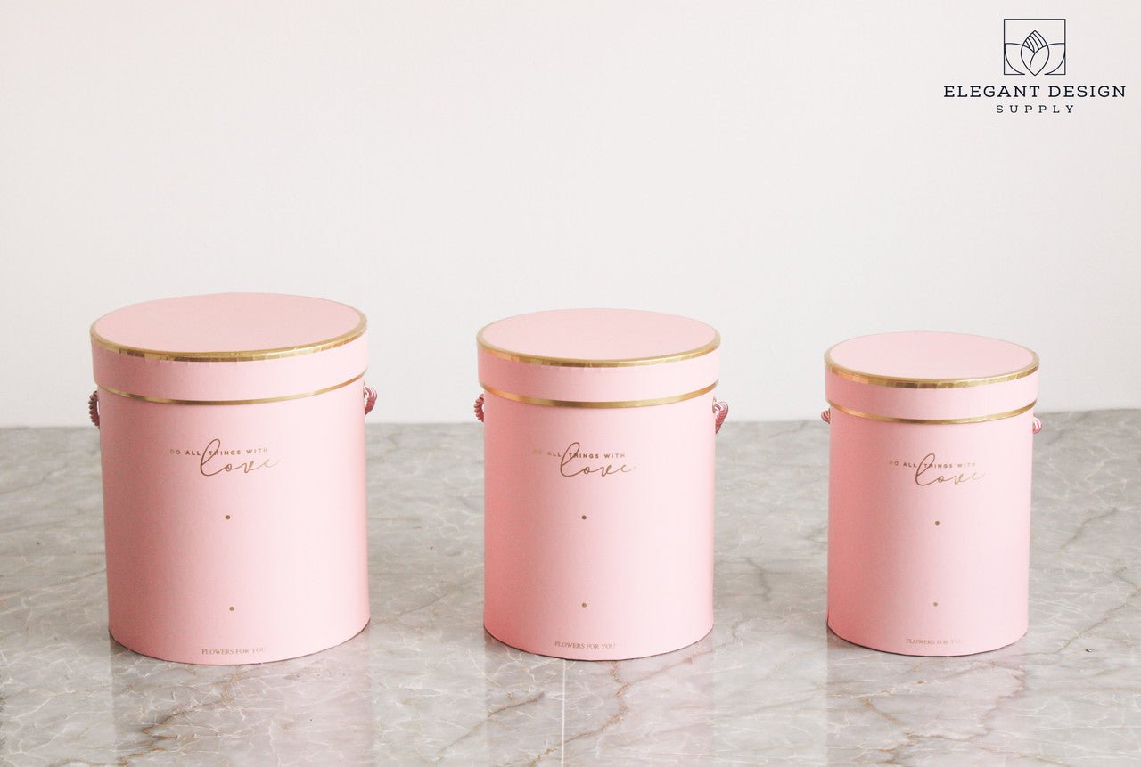 Do all things with Love Round Hat Flower Box - Elegant Supply