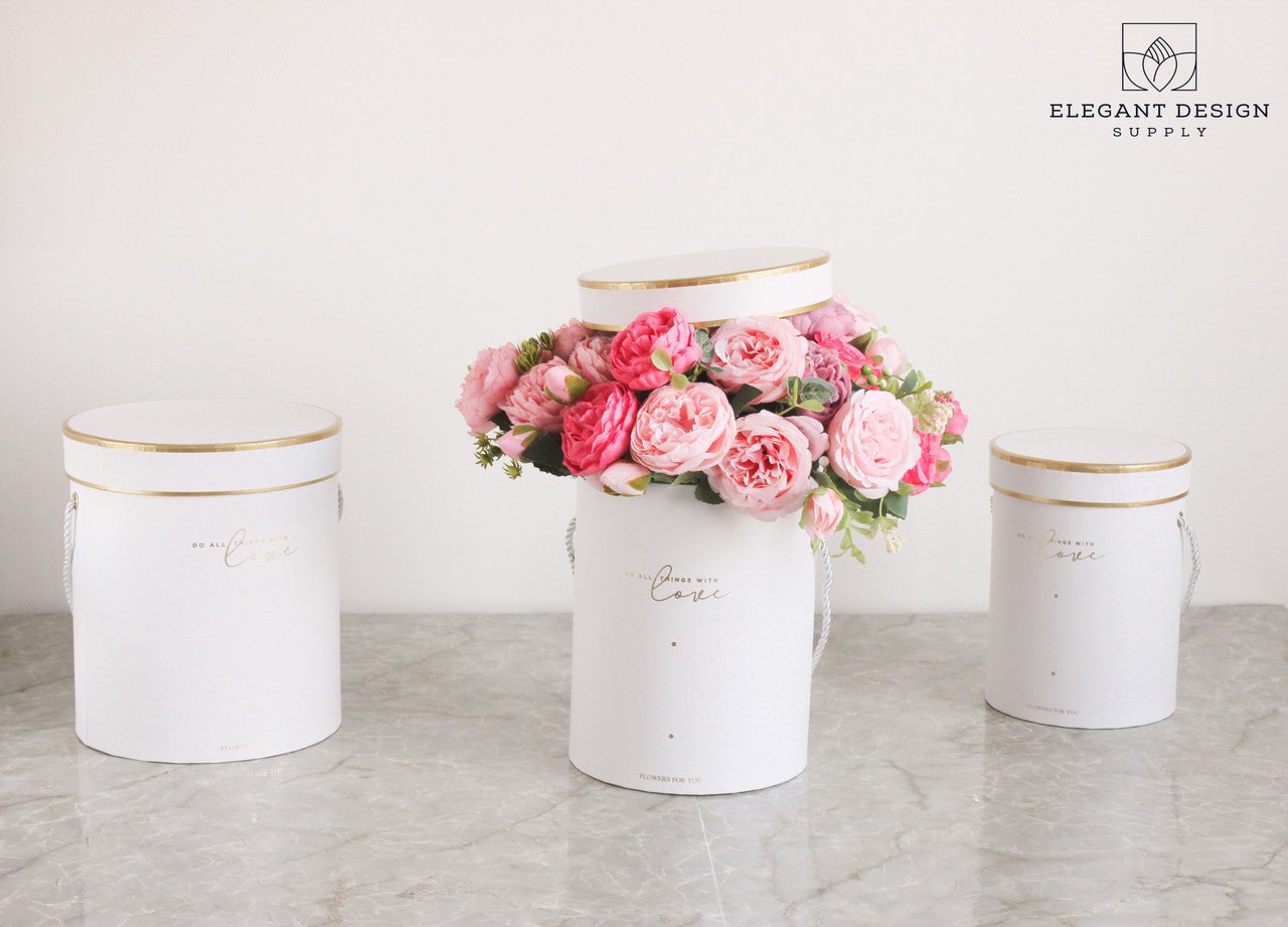 Do all things with Love Round Hat Flower Box - Elegant Supply