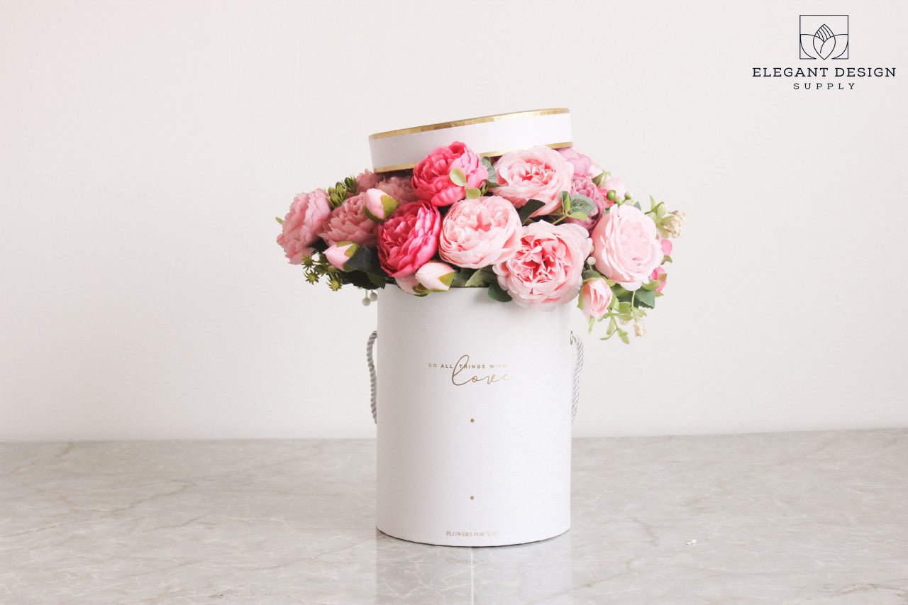 Do all things with Love Round Hat Flower Box - Elegant Supply