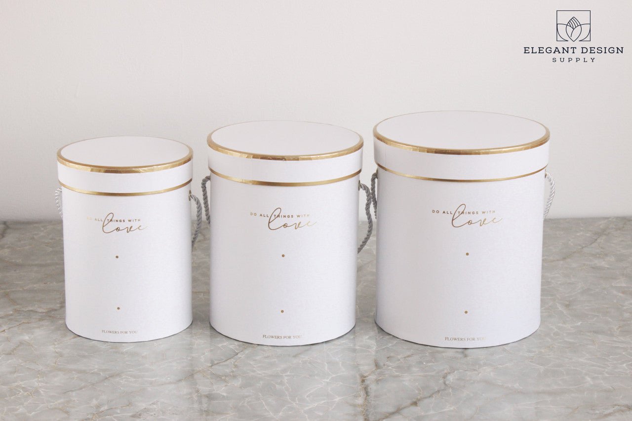 Do all things with Love Round Hat Flower Box - Elegant Supply