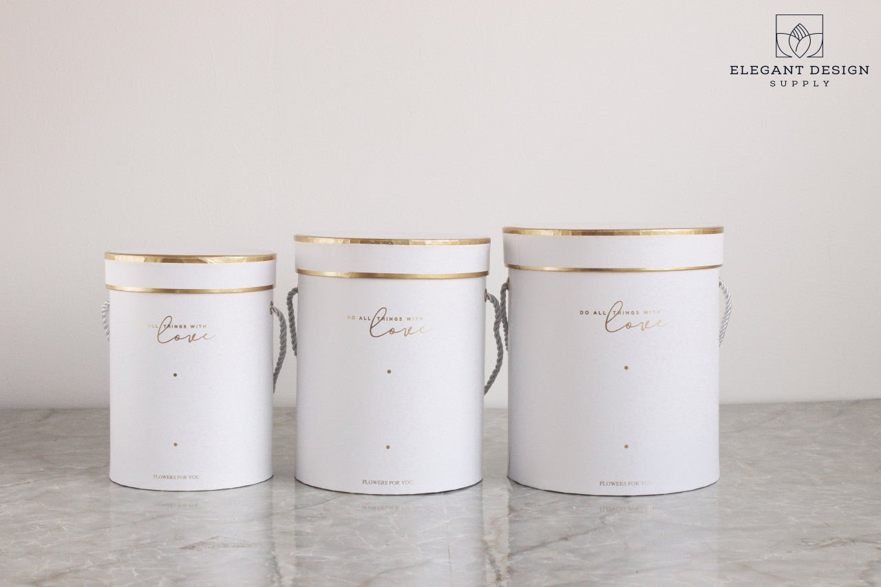 Do all things with Love Round Hat Flower Box - Elegant Supply