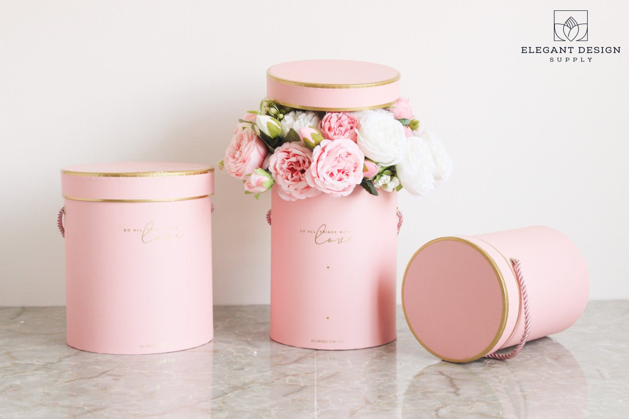 Do all things with Love Round Hat Flower Box - Elegant Supply