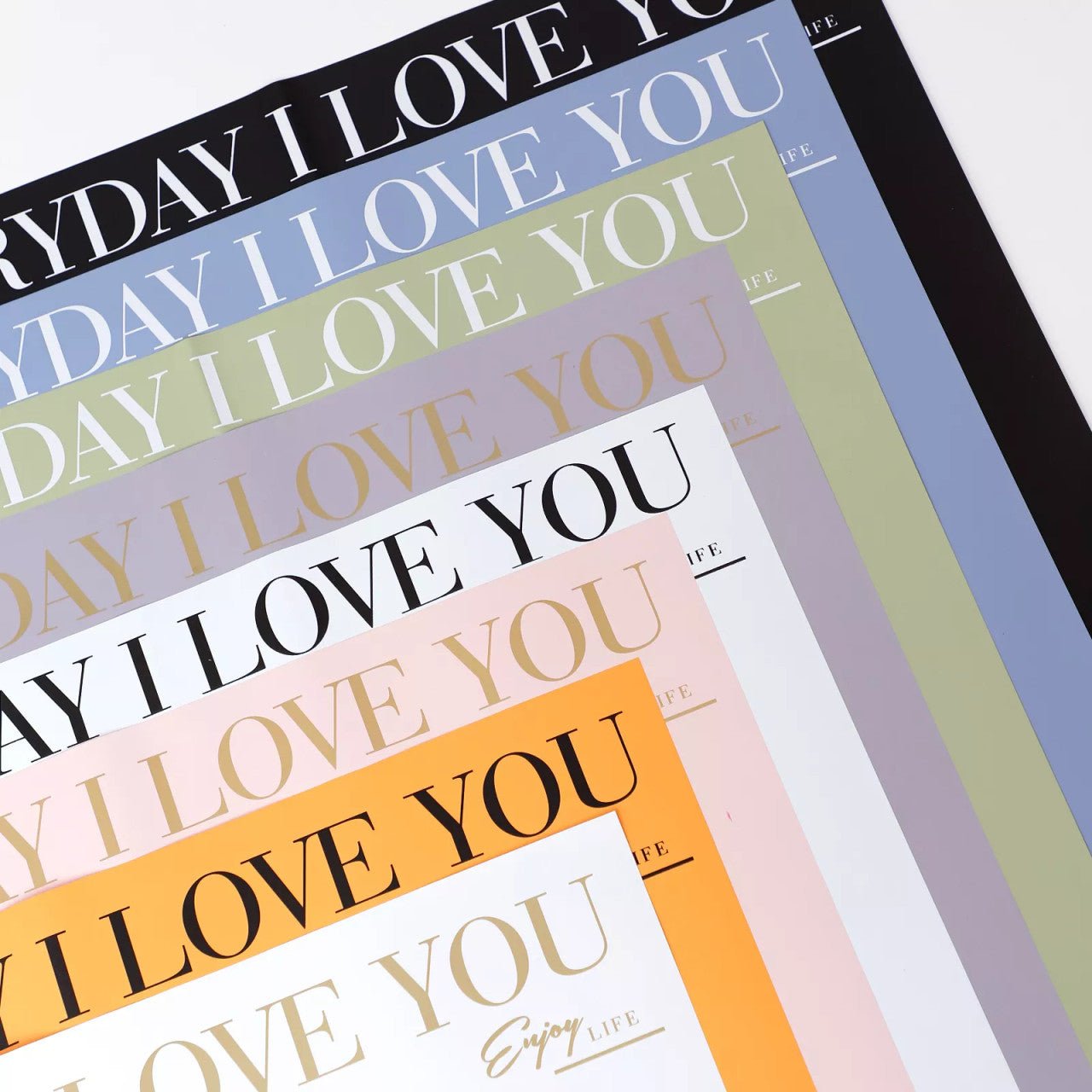 Everyday I love you Waterproof Flower Wrapping Paper (20 sheets/bag) - Elegant Supply