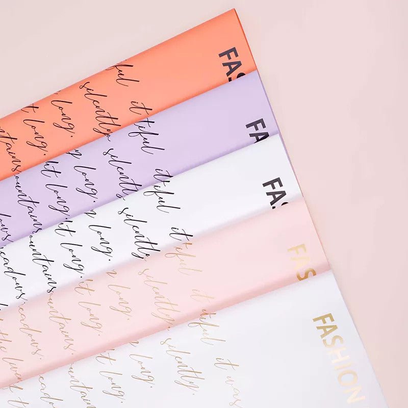 Fashion Flowers Waterproof Flower Wrapping Paper (20 sheets/bag) - Elegant Supply