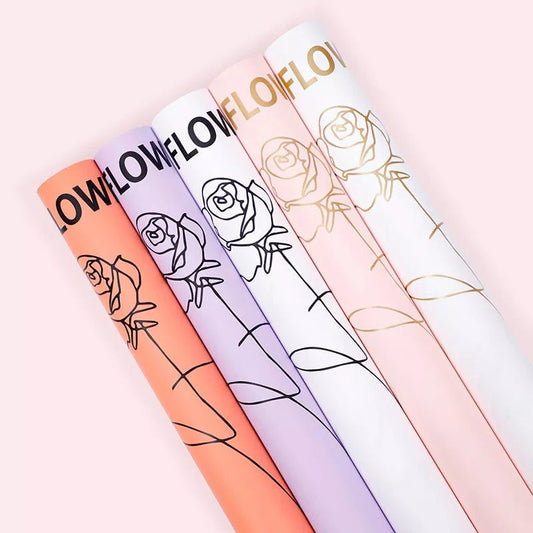 Fashion Flowers Waterproof Flower Wrapping Paper (20 sheets/bag) - Elegant Supply