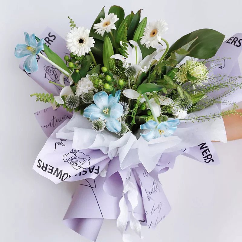 Fashion Flowers Waterproof Flower Wrapping Paper (20 sheets/bag) - Elegant Supply