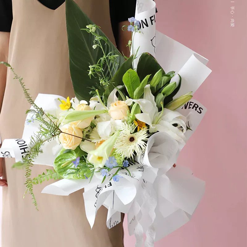 Fashion Flowers Waterproof Flower Wrapping Paper (20 sheets/bag) - Elegant Supply