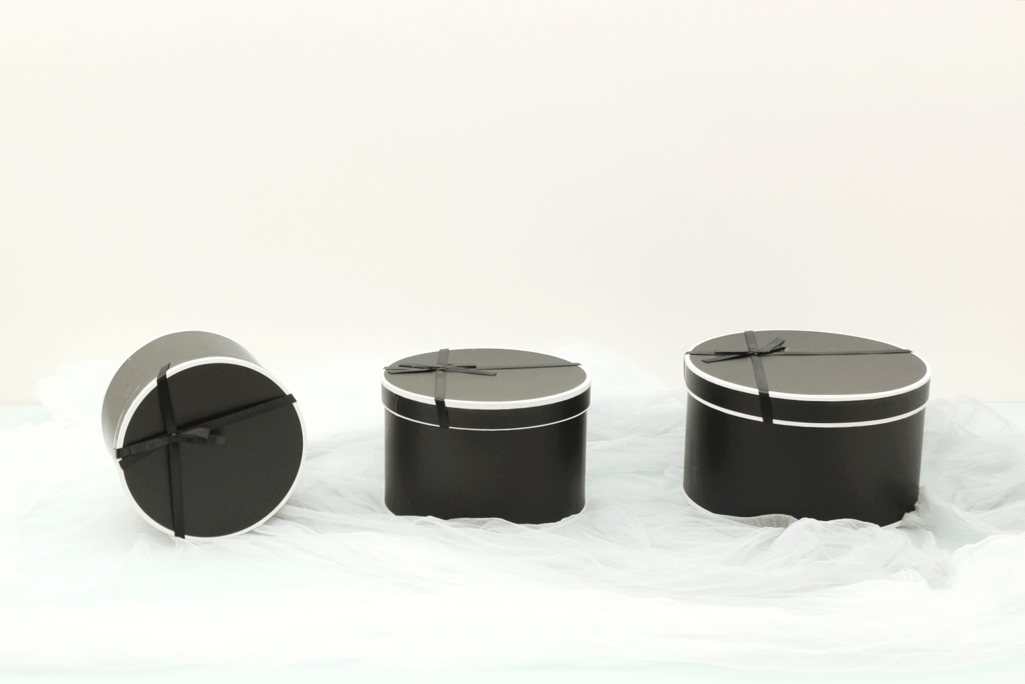 French Inspired Round Flower Gift Box with Ribbon - Elegant Supply