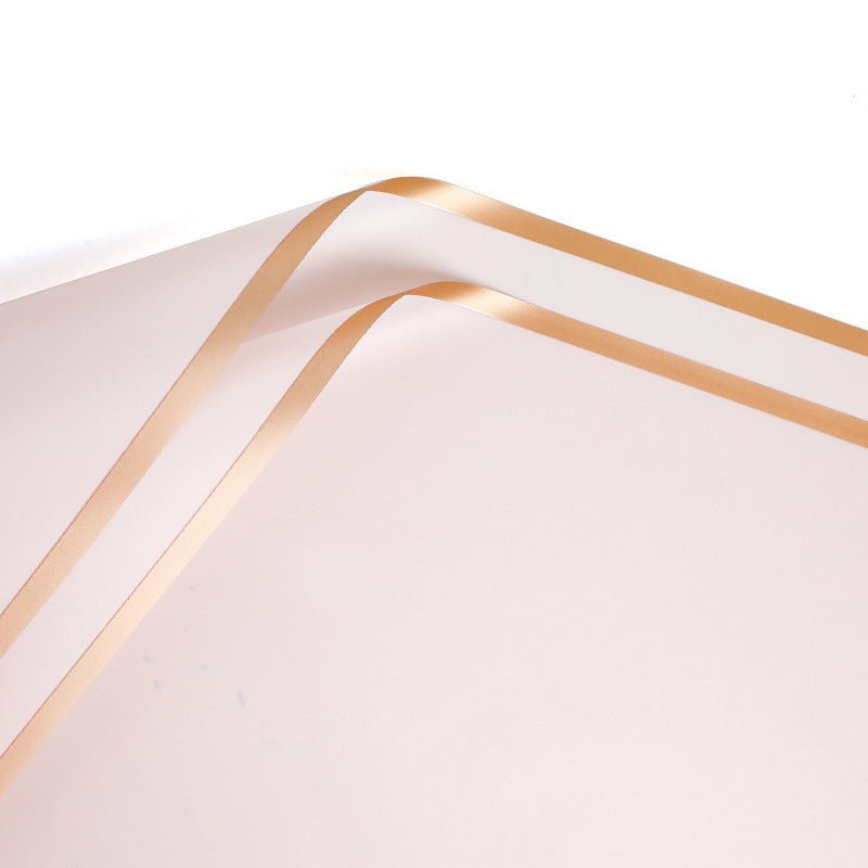 Gold Edge Waterproof Flower Wrapping Paper (20 sheets - bag) - Elegant Supply