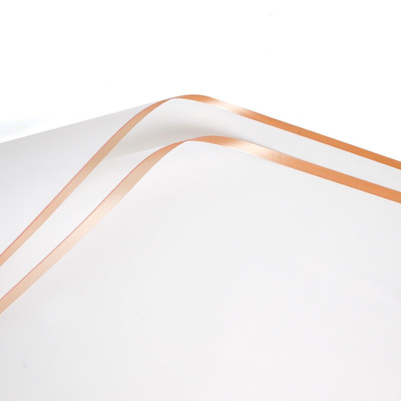 Gold Edge Waterproof Flower Wrapping Paper (20 sheets - bag) - Elegant Supply