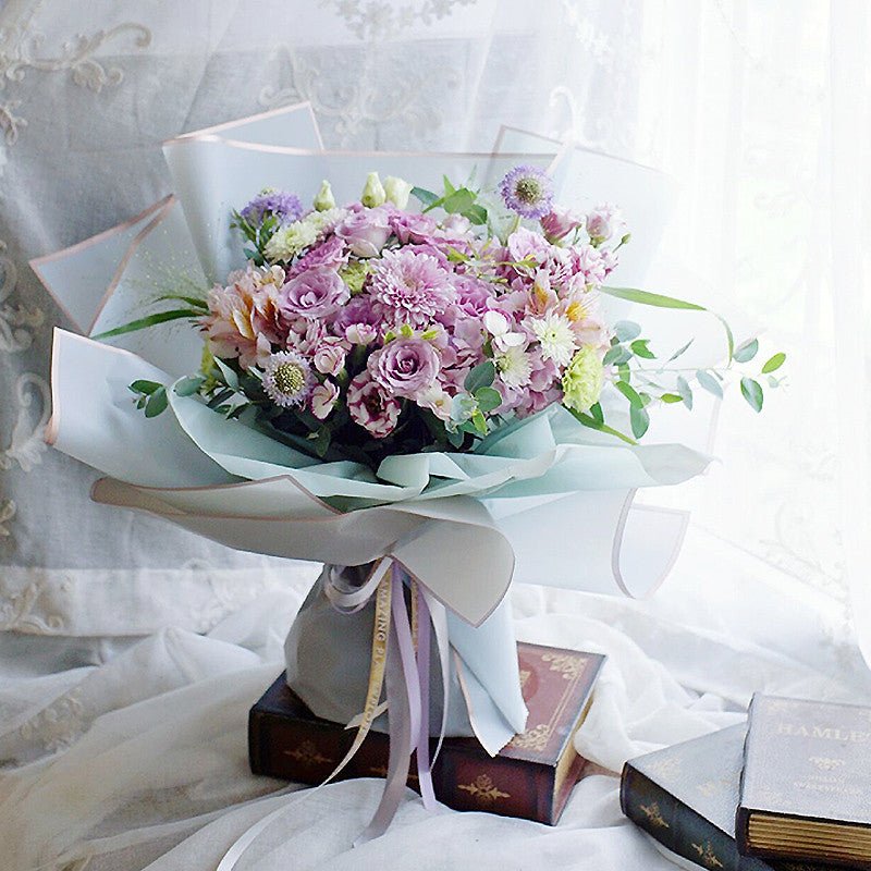 Gold Edge Waterproof Flower Wrapping Paper (20 sheets - bag) - Elegant Supply