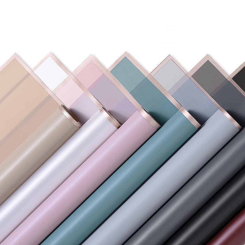 Gold Edge Waterproof Flower Wrapping Paper (20 sheets - bag) - Elegant Supply