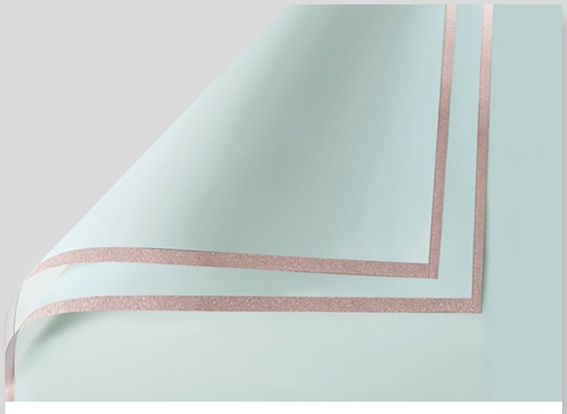 Gold Edge Waterproof Flower Wrapping Paper (20 sheets - bag) - Elegant Supply