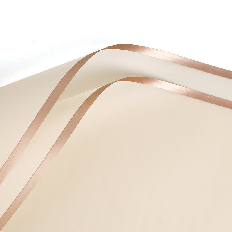 Gold Edge Waterproof Flower Wrapping Paper (20 sheets - bag) - Elegant Supply