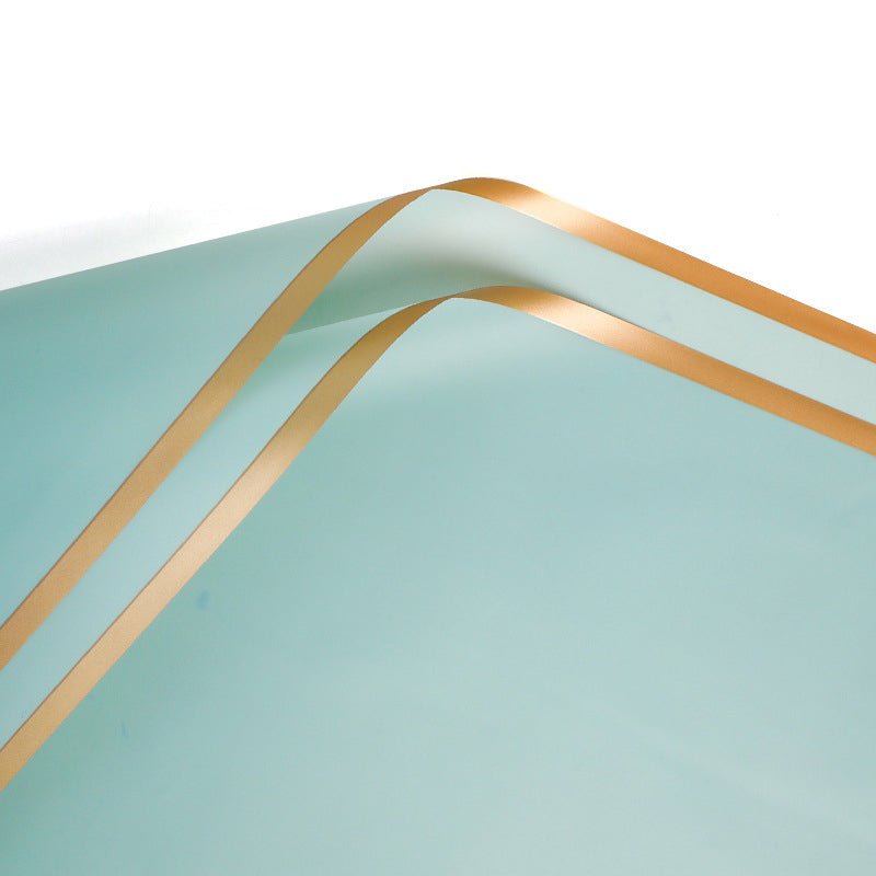 Gold Edge Waterproof Flower Wrapping Paper (20 sheets - bag) - Elegant Supply
