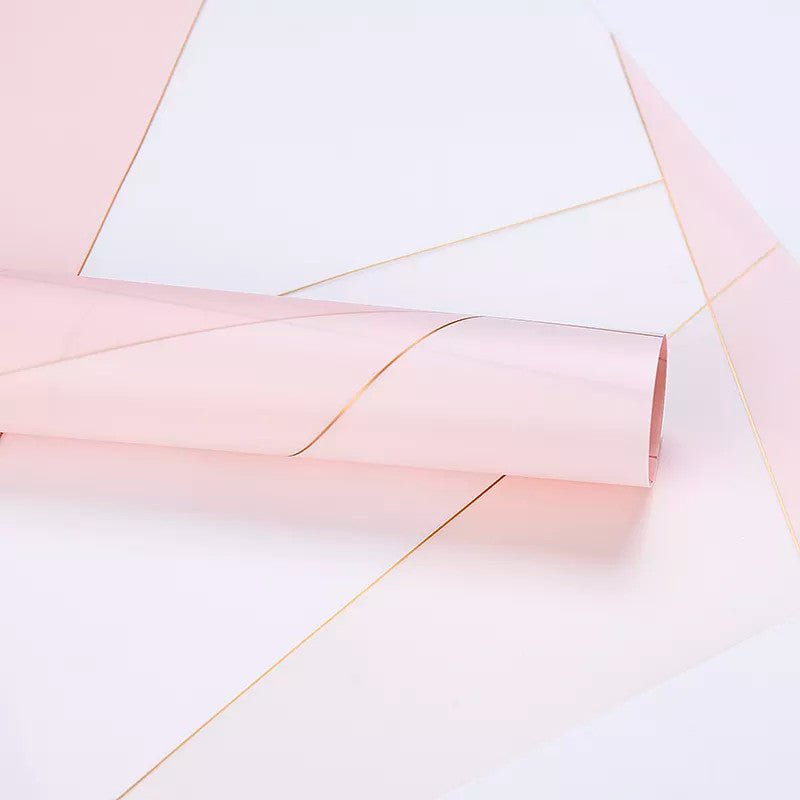 Gold Line Waterproof Flower Wrapping Paper (20 sheets/bag) - Elegant Supply