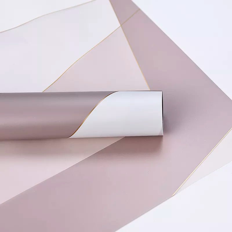 Gold Line Waterproof Flower Wrapping Paper (20 sheets/bag) - Elegant Supply