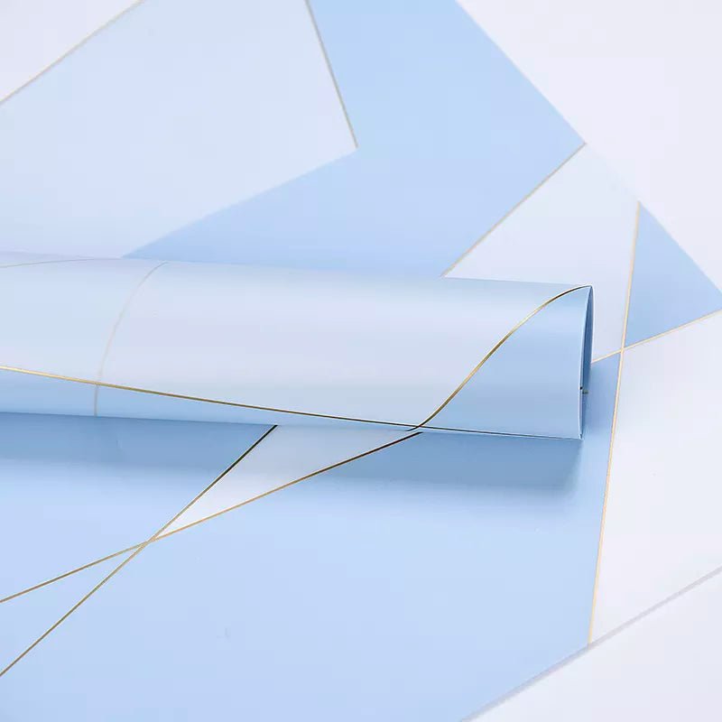 Gold Line Waterproof Flower Wrapping Paper (20 sheets/bag) - Elegant Supply