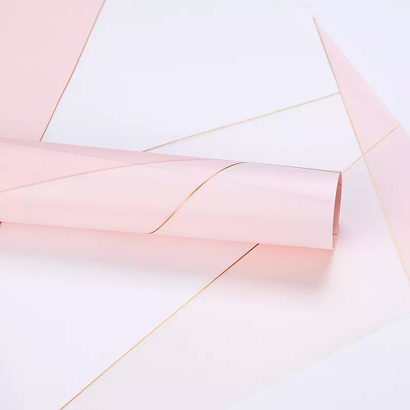 Gold Line Waterproof Flower Wrapping Paper (20 sheets/bag) - Elegant Supply